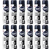 12x NIVEA MEN Black & White Invisible Original Spray Deodorant Men 72h Deodorant Spray Antitranspirant gegen Gerüche,Schweiß,Rückstände, Irritationen & Flecken auf hellen & dunklen 150ml (12er Pack)