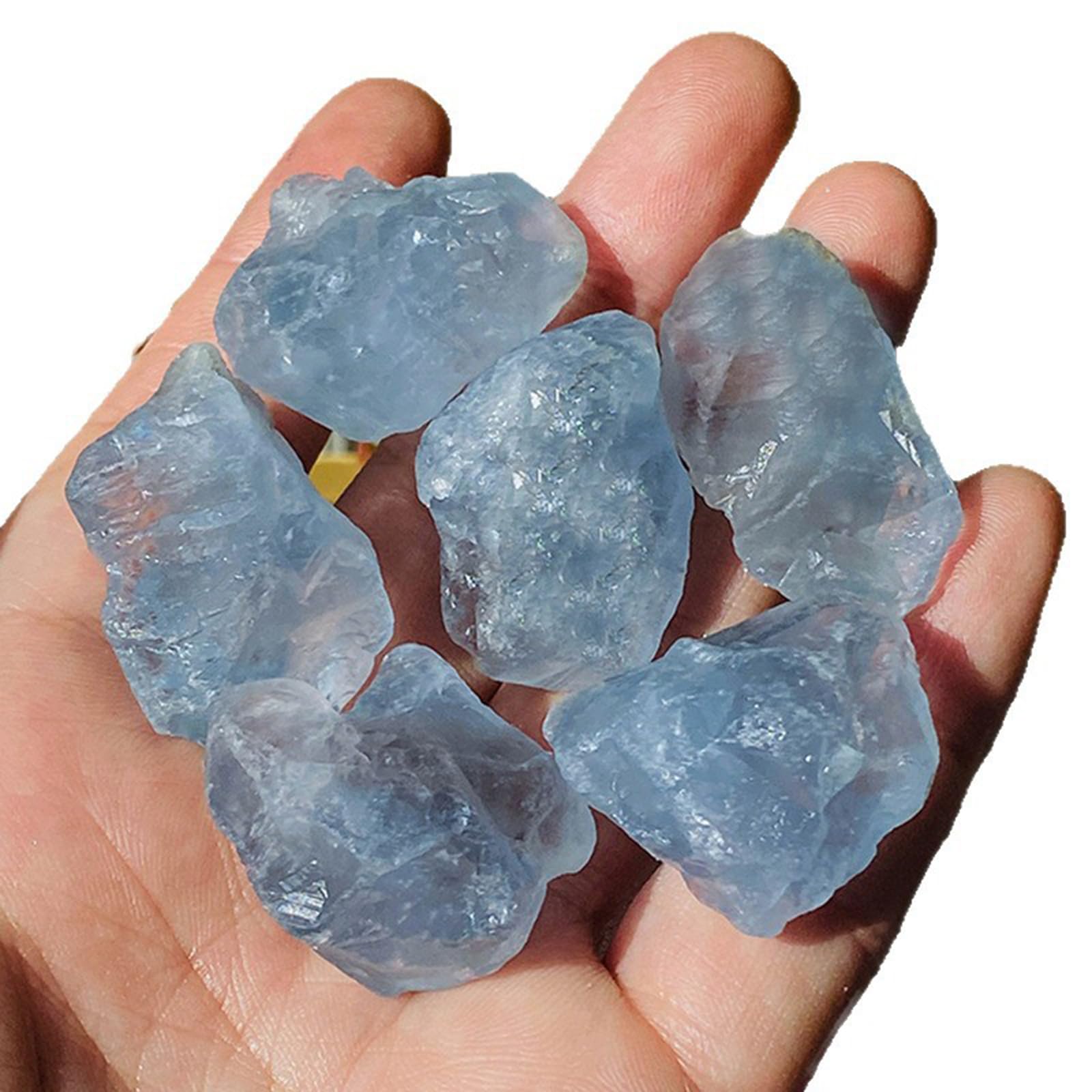 Hhhxkkuo 1000G Natural Raw Celestite Crystals Ice Blue Gemstone Specimens