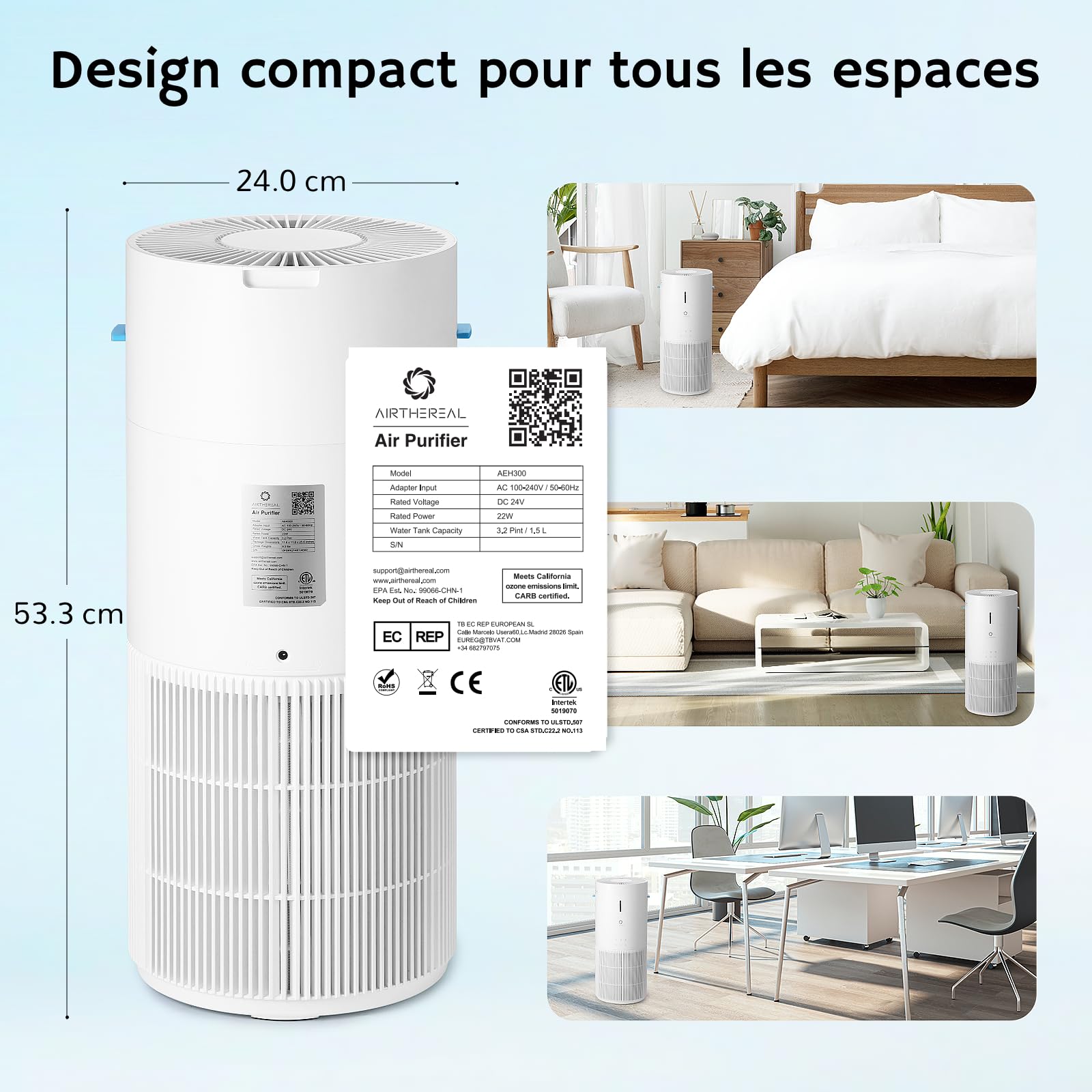 Airthereal AEH300 Purificateur et Humidificateur