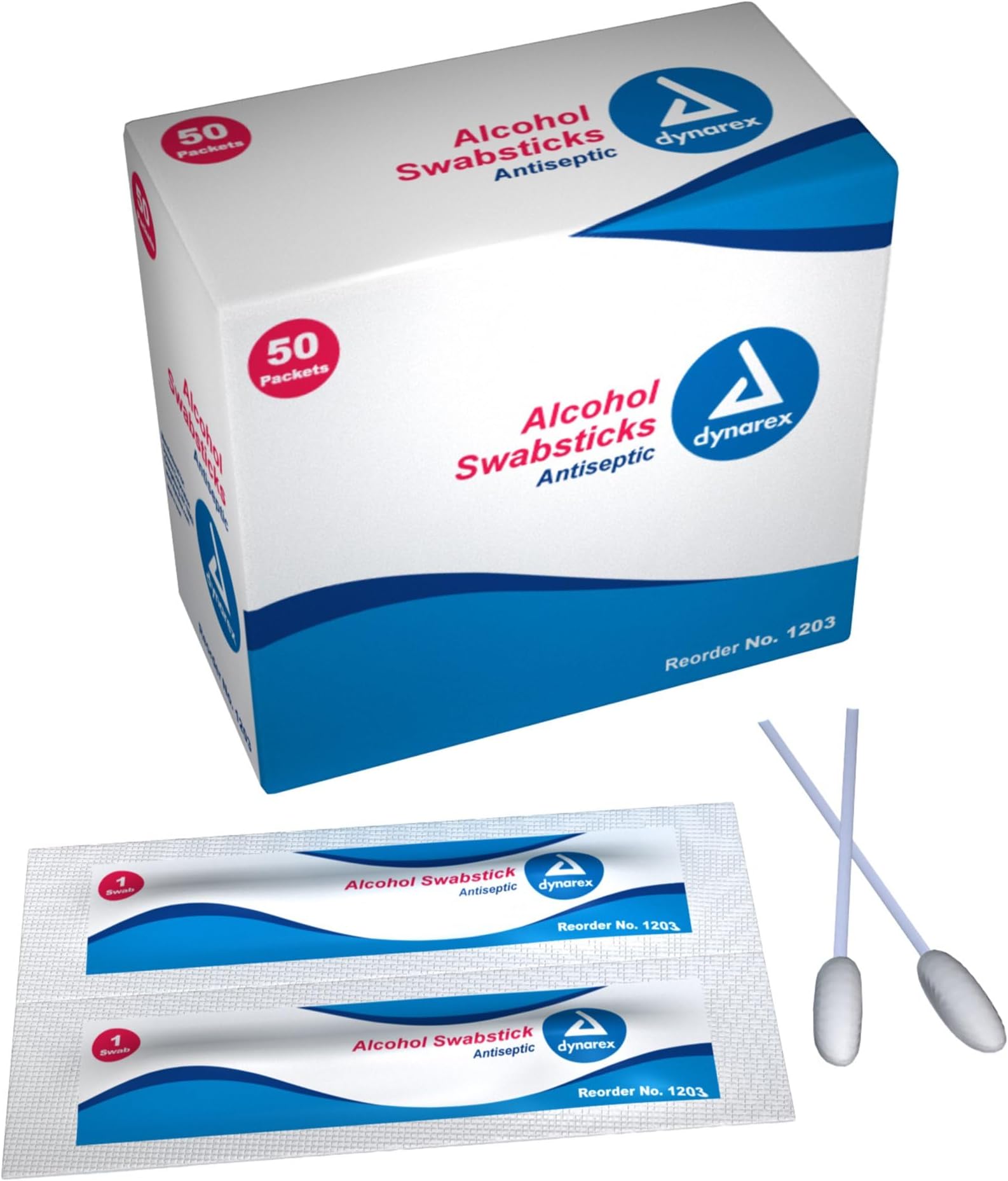 Dynarex Alcohol Swabsticks 10/50/Cs 1 swabstick per packe