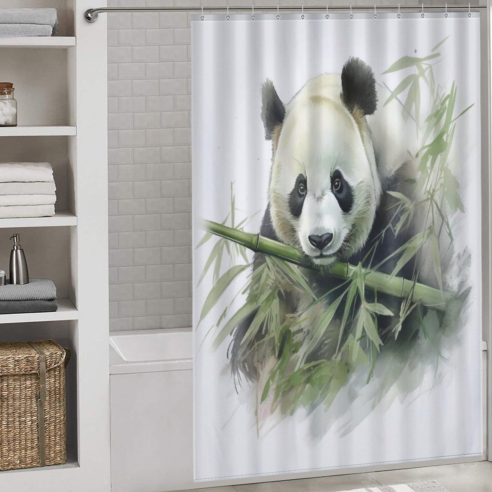 Rideau de douche panda pour décorer une salle de bain enfant