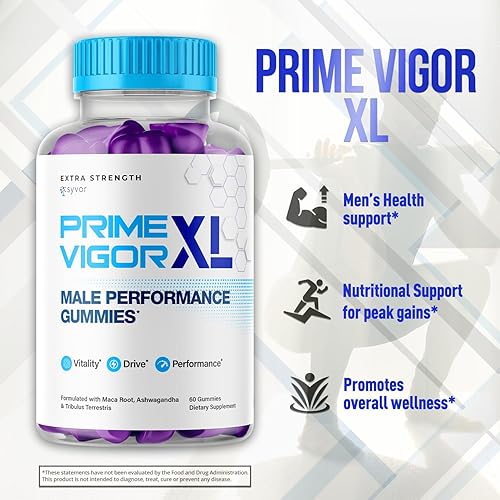 Miniatura 6 de Gomitas Prime Vigor XL, suplemento PrimeVigor XL de máxima fuerza de 1000 mg, fórmula avanzada natural Prime VigorXL, gomitas masticables con