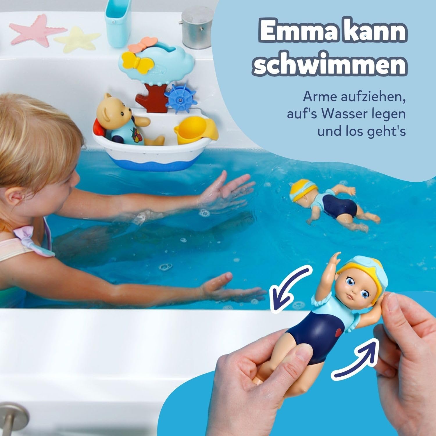 BABY born 838099 Baby bornSplish Slpash Kinderwagen mit Emma