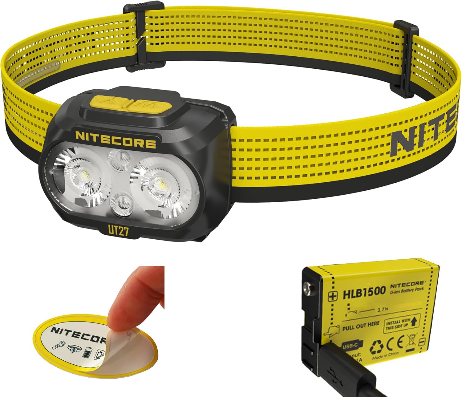 Nitecore UT27 MCT 800 Lumen Running Headlamp USB Rechargeable Dual Power with 3 Color Temperatures Red Light Lightweight Trail Hiking Camping Sticker (Standard)
