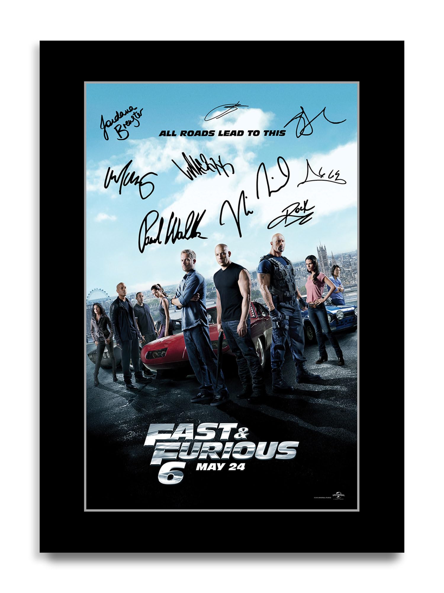 HWC Trading Fast & Furious 6 Gifts Printed Poster Signed Autograph Picture for Movie Memorabilia Fans (ID-003101) - A4 Print Only