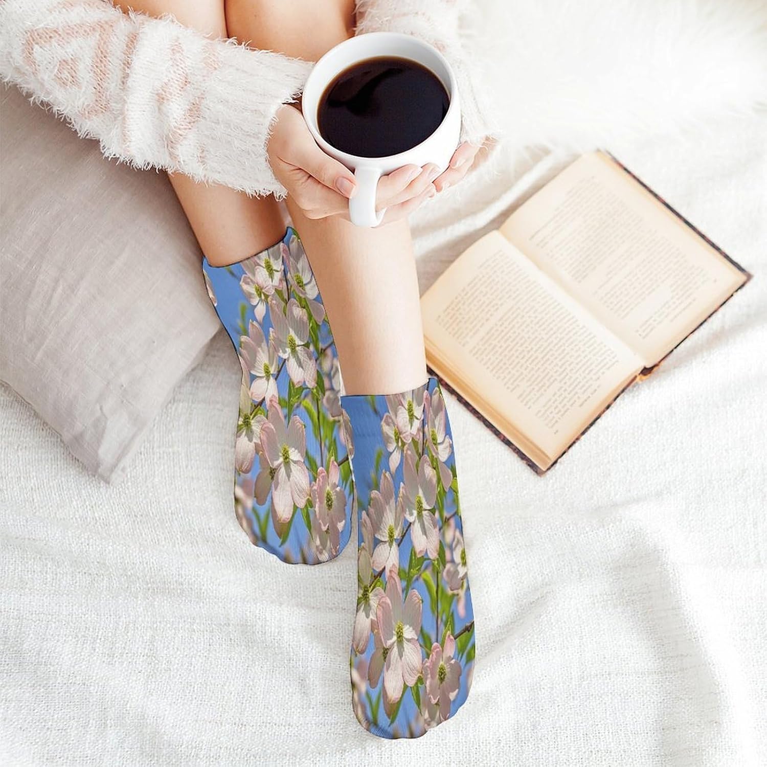Spring Dogwood Blossoms Ankle Socks for Men Women 5 Pairs