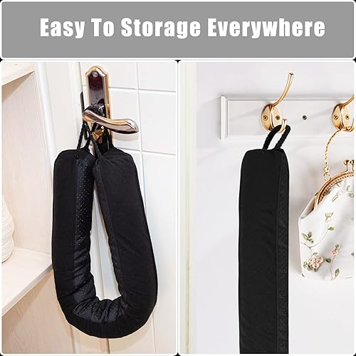 Miniatura 66 de Marwood Tope para debajo de la puerta, tapón de viento de 32 pulgadas para puerta y ventana, tapón de aire francés con peso para puerta delantera