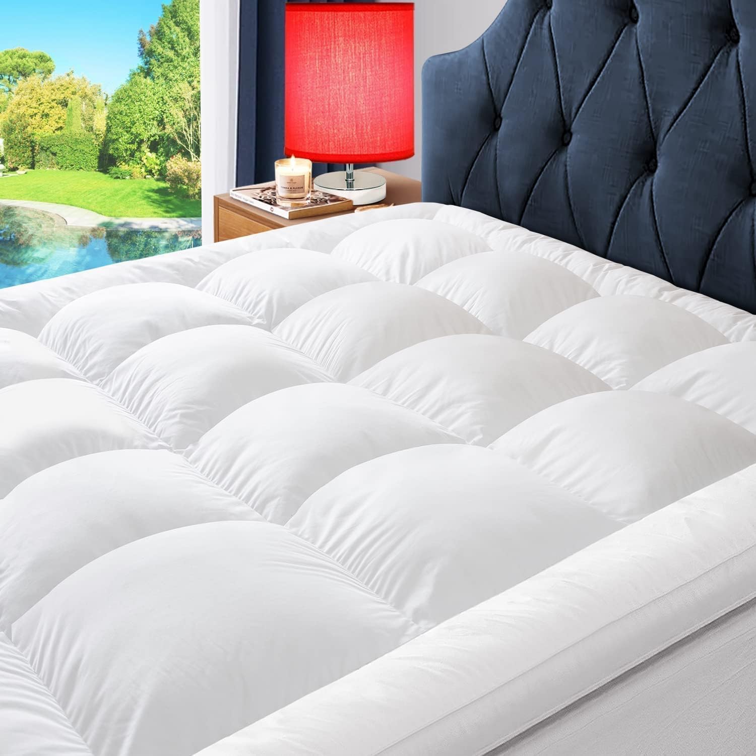 DEEP SLEEP EVERY NIGHT Mattress Topper Soft Comfort White 500gsm King Size - W180 x L200 cm