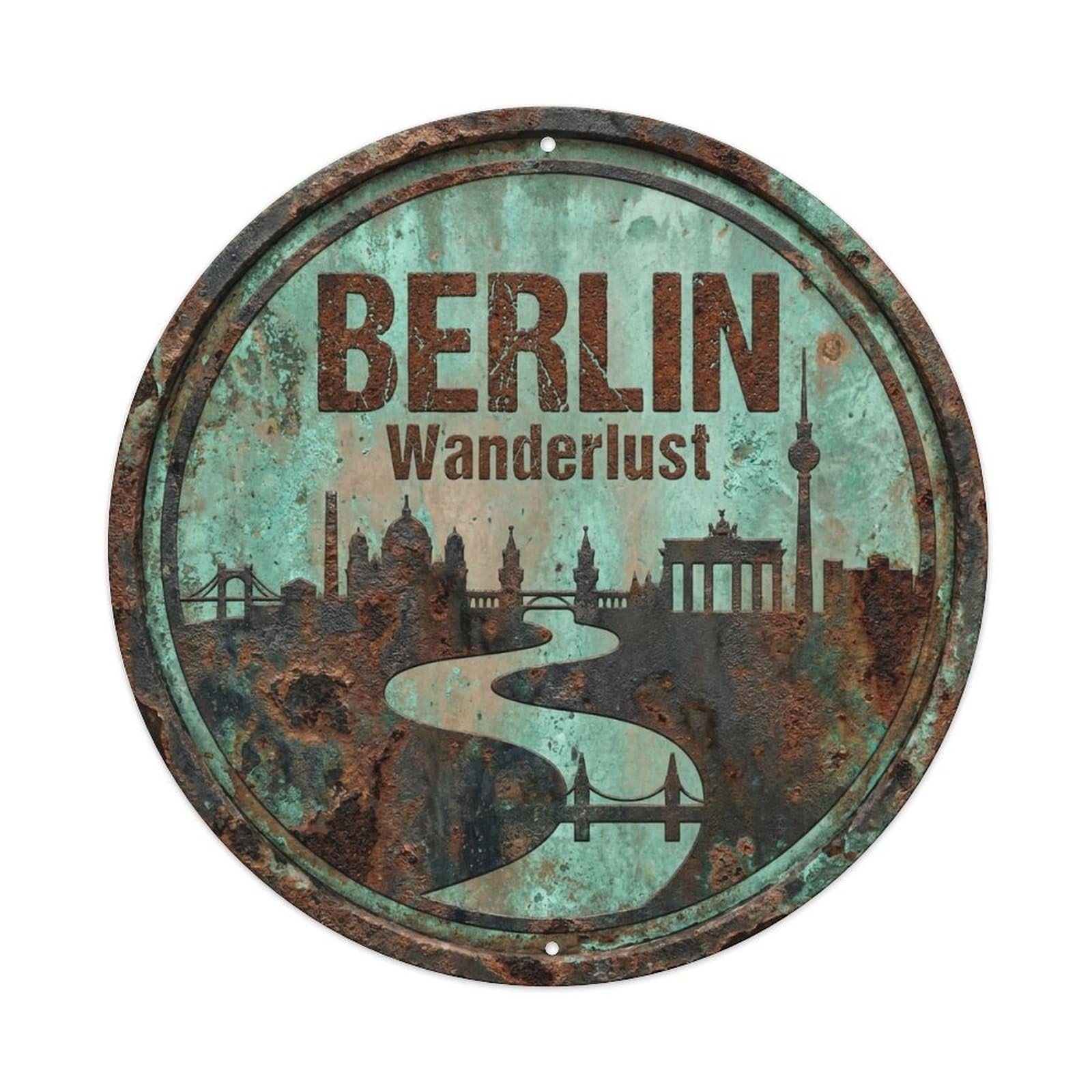 Vintage Travel Berlin Germany Gift Metal Tin Sign