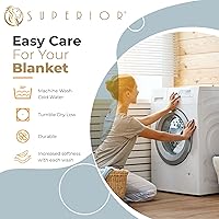 Vista 5 de Cobija 100% algodón Azul claro