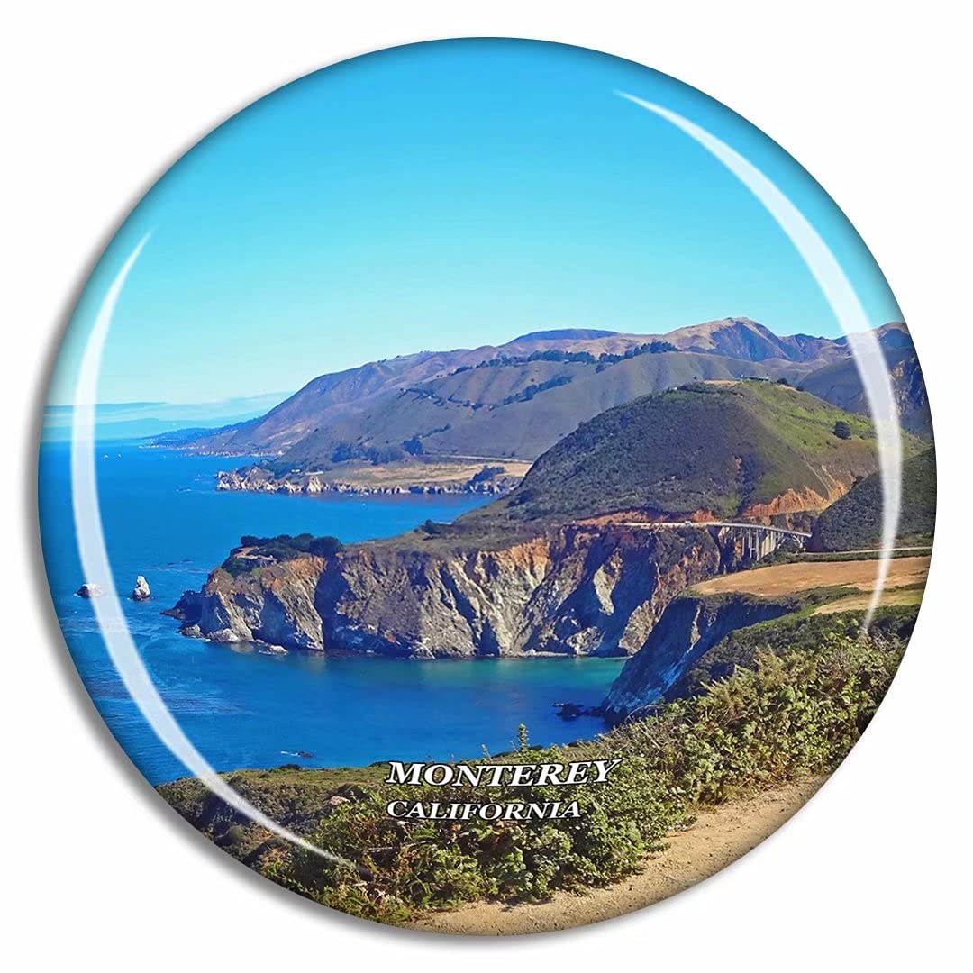 Crystal Fridge Magnets Monterey California USA Travel Souvenir Funny Sticker for Gift Home Decoration Office Whiteboard