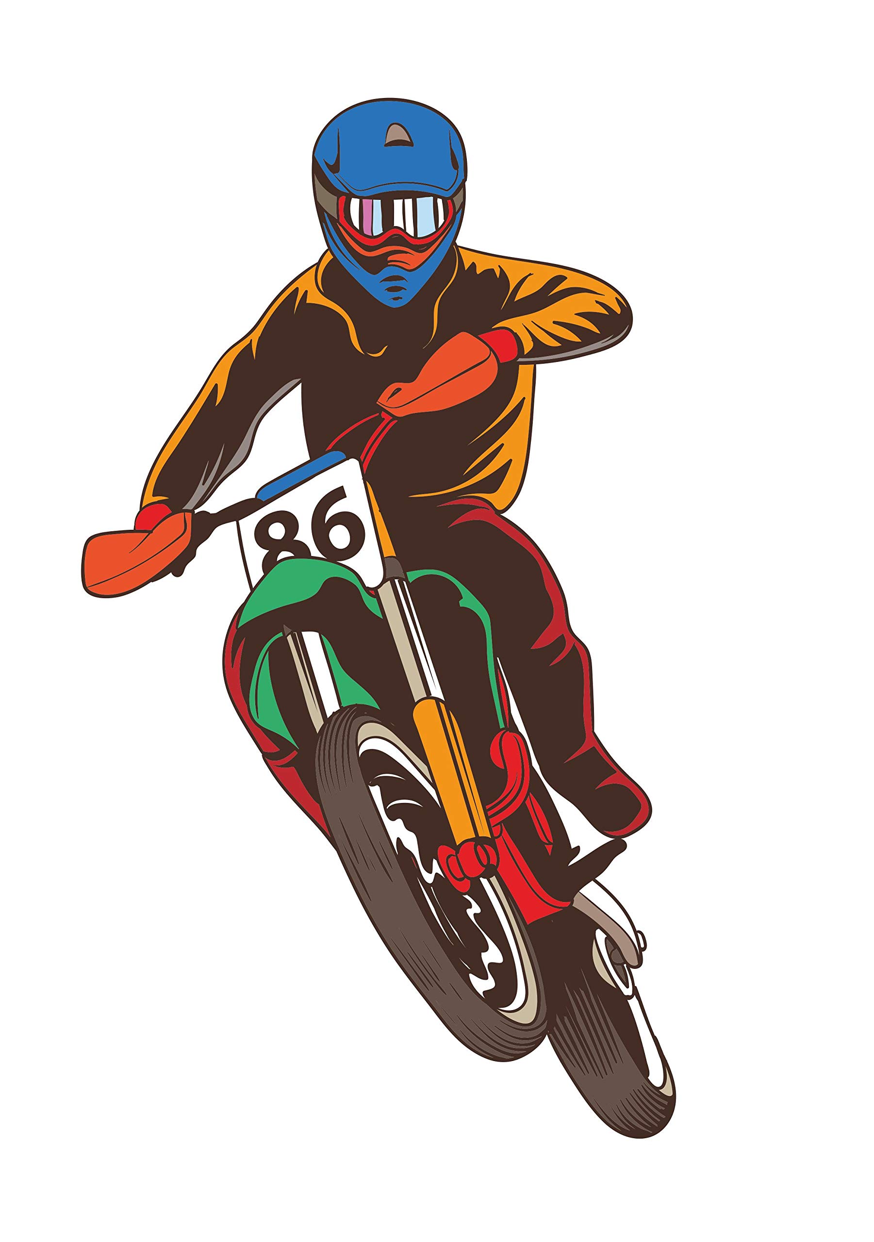 Decor Kafe Bike Rider Wall Sticker 67cm X 38cm| Wall Sticker for Living Room -Bedroom - Office - Home Hall Decorative Stickers (B07ZBD389P) Amazon Price History, Amazon Price Tracker