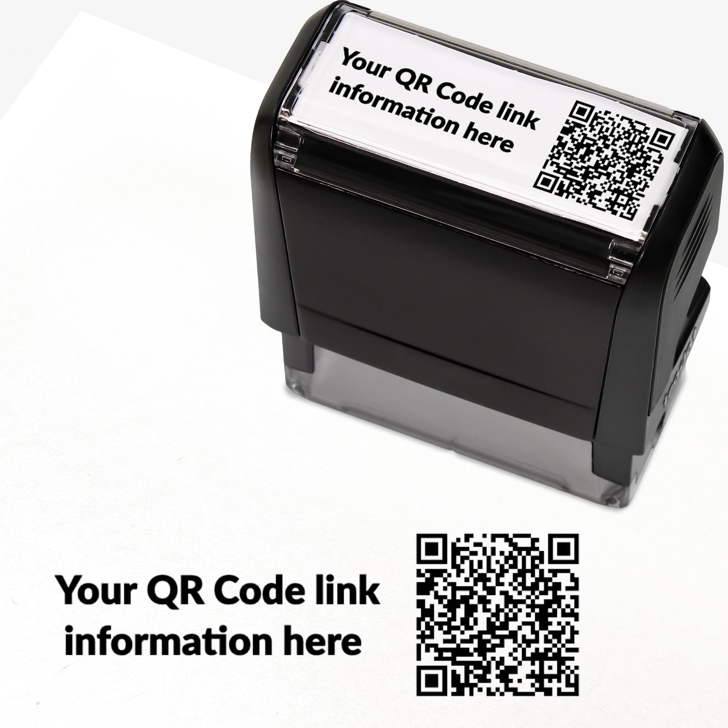 Personalised QR Code Office Business Self-Inking Stamp 59x21mm Primary Teaching Services (Black)