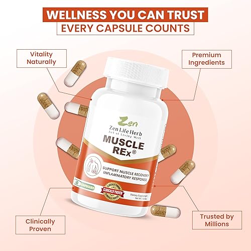 Miniatura 6 de ZEN LIFE HERB Muscle REx - Soporte para articulaciones, músculos y nervios - Suplemento a base de plantas para aliviar dolores y molestias crónicas