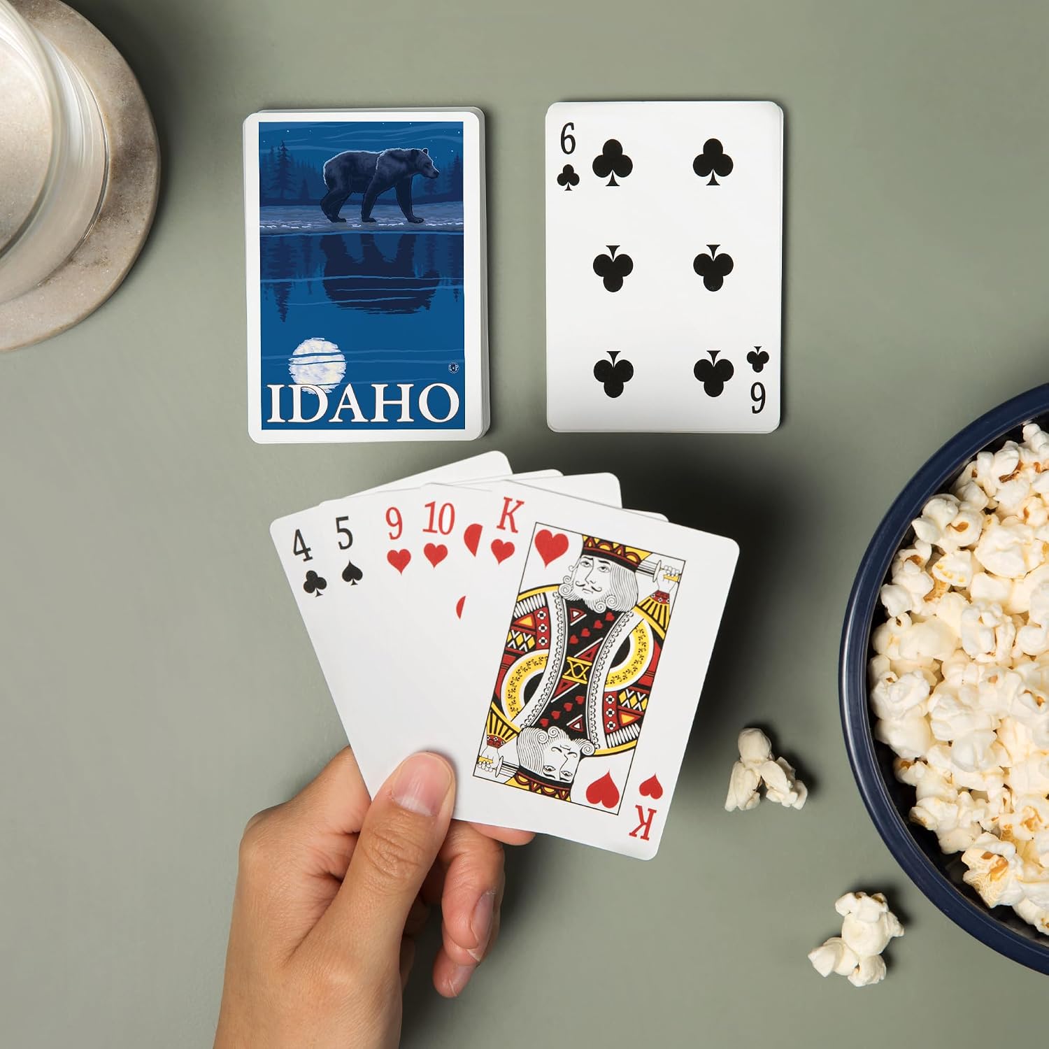 Lantern Press Bear in Moonlight, Idaho, 52 Playing Cards for Adults, Poker Size Card Deck
