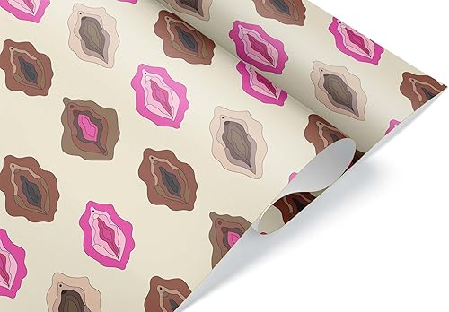 Papel de regalo con patrón de vagina, papel de regalo de despedida de soltera NSFW, decoración de fiesta sexual (una hoja de 20 x 30 pulgadas)
