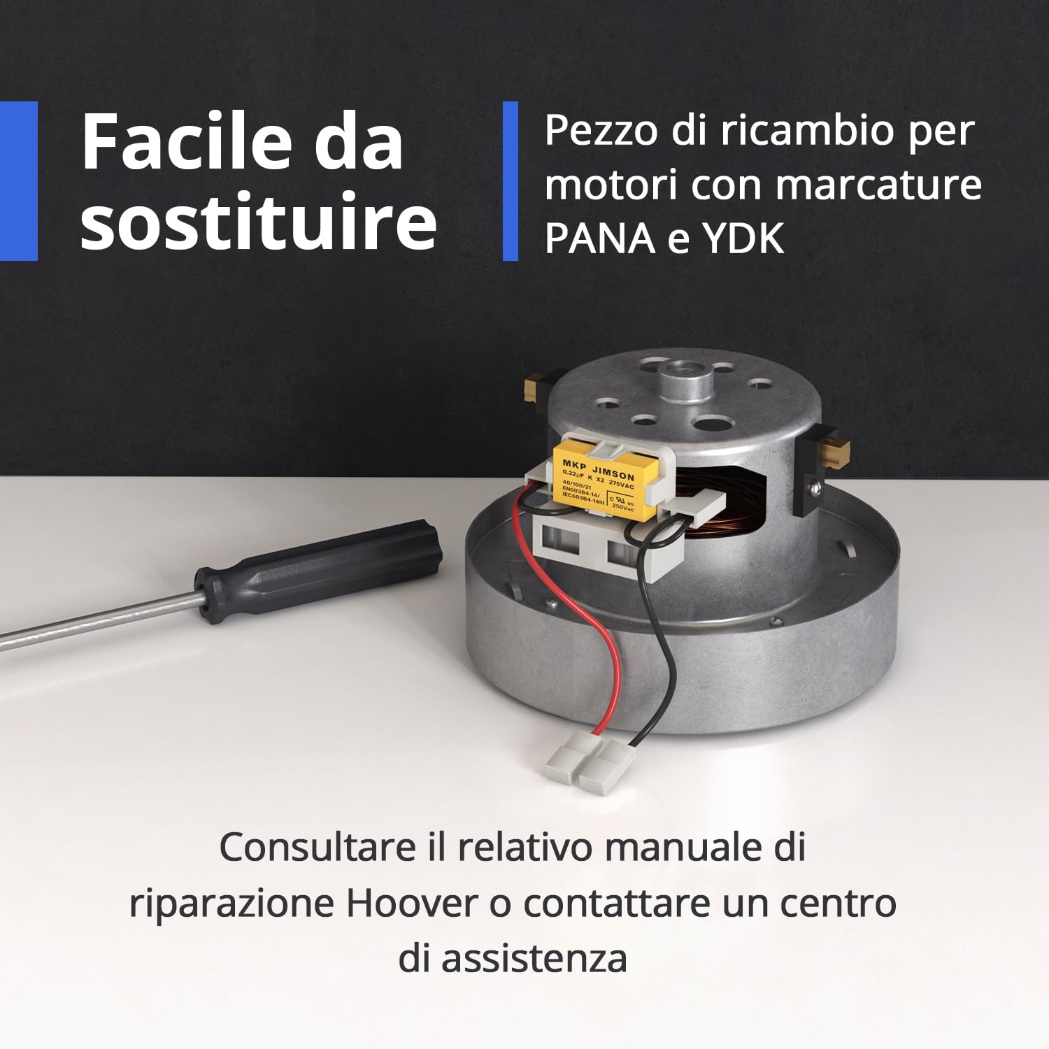 Kenley Motore 240V YDK per Serie di Aspirapolvere Dyson DC05 DC08 | Compatibile Con DC08i DC11 DC19 DC19i DC19dB DC19dBi DC19T2 DC20 DC21 DC29 / 905358-06, 905358-05, 911933-01, 90399806