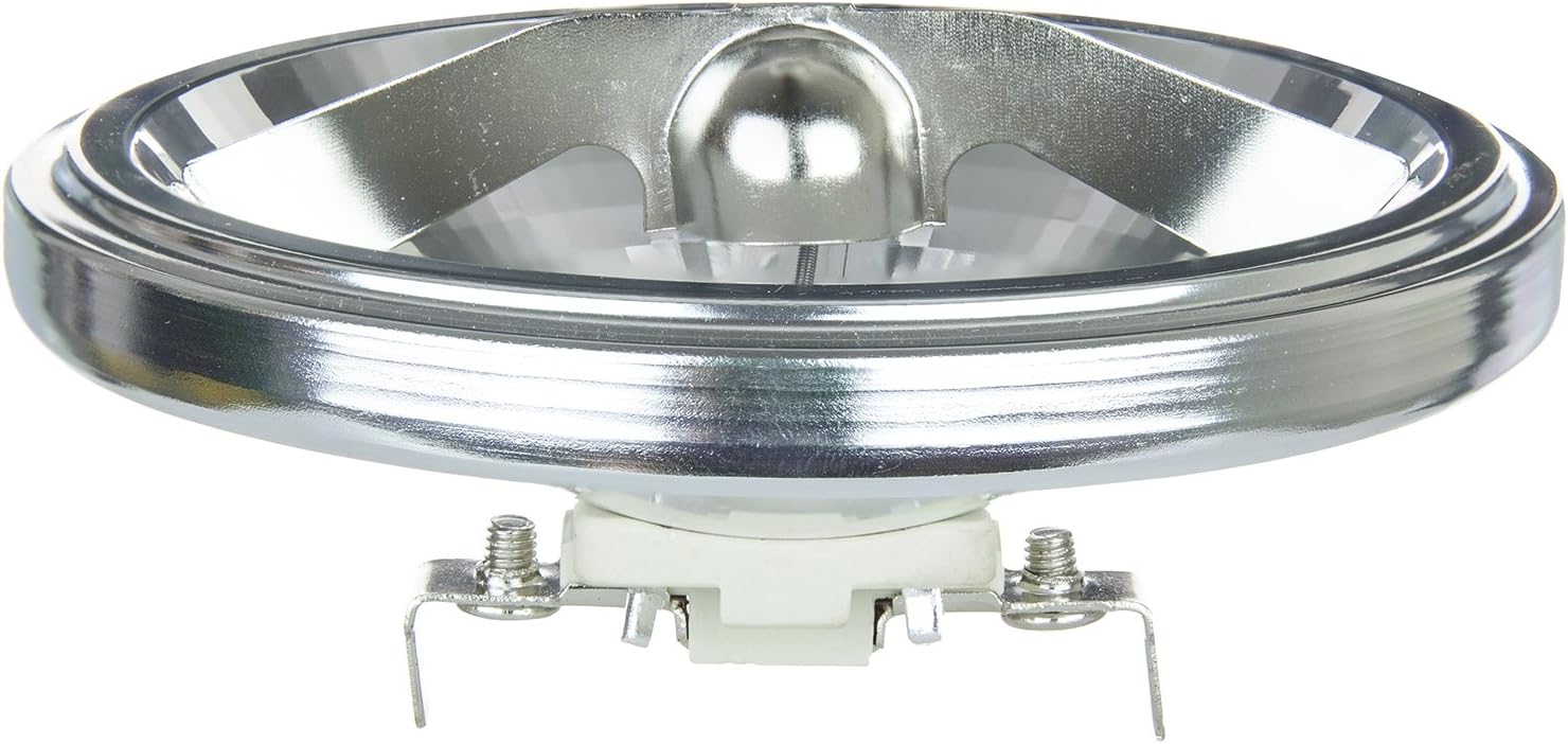 Sunlite21530-SU 50AR111/SP/12V 50 Watt, 8° Spot, AR111 Halogen Spotlight Reflector Lamps, 12-Volts, Screw Terminal Connection (G53), Dimmable, 13,500 CBCP, UV Coating, 1 Pack 3200K - Warm White