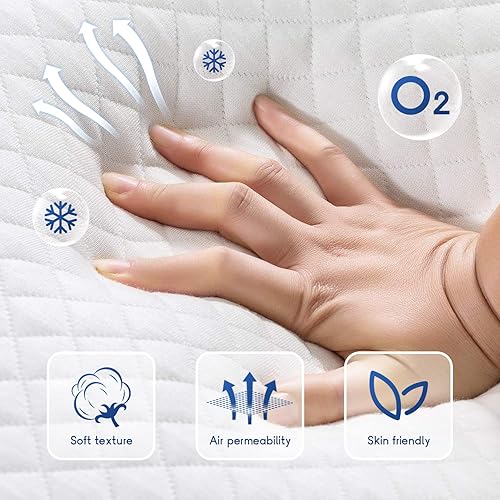 Miniatura 154 de PayLessHere - Colchón de espuma viscoelástica con gel, 6 pulgadas, tamaño queen, con certificación CertiPUR-US, sin fibra de vidrio, cama en una