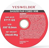 Vista 8 de YESWELDER Flux Core - Cable MIG sin gas, E71T-GS de acero al carbono suave de 0.035 pulgadas de diámetro, 2 libras, alambre de soldadura de carrete