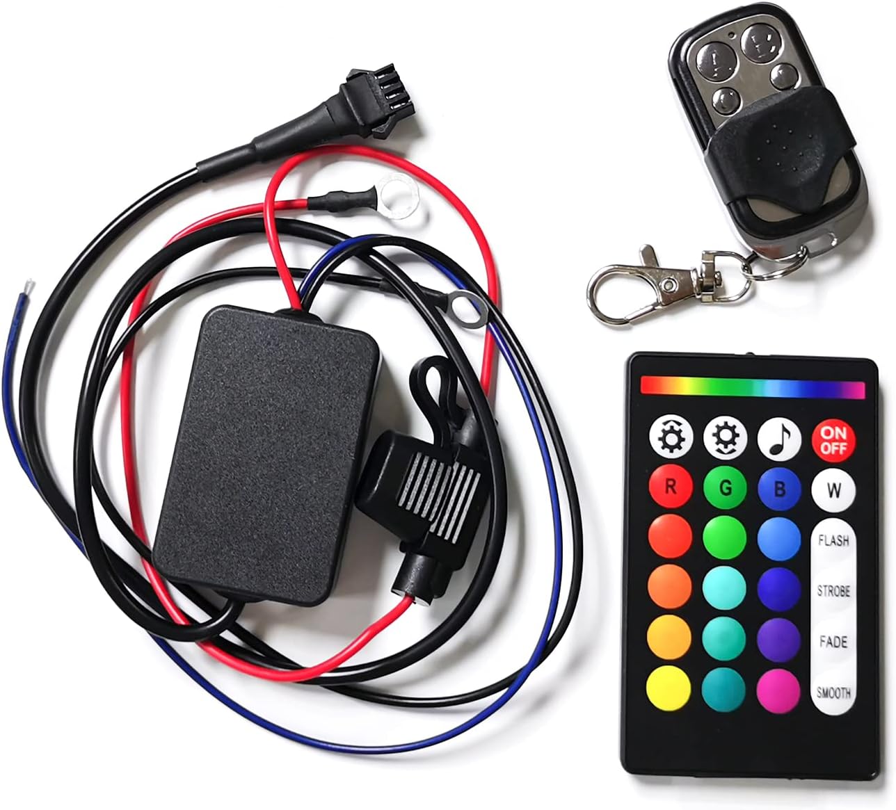 18 Kinds of Color Dual Remote RGB Music Controller for Motorcycle LED Accent Strip Light with Brake Function