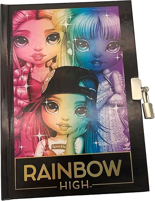 CYPBRANDS DR-01-RW Rainbow High- Dziennik z zamkiem,Sekrety, Notatnik, Wielobarwny, Oficjalny produkt (CyP Brands)