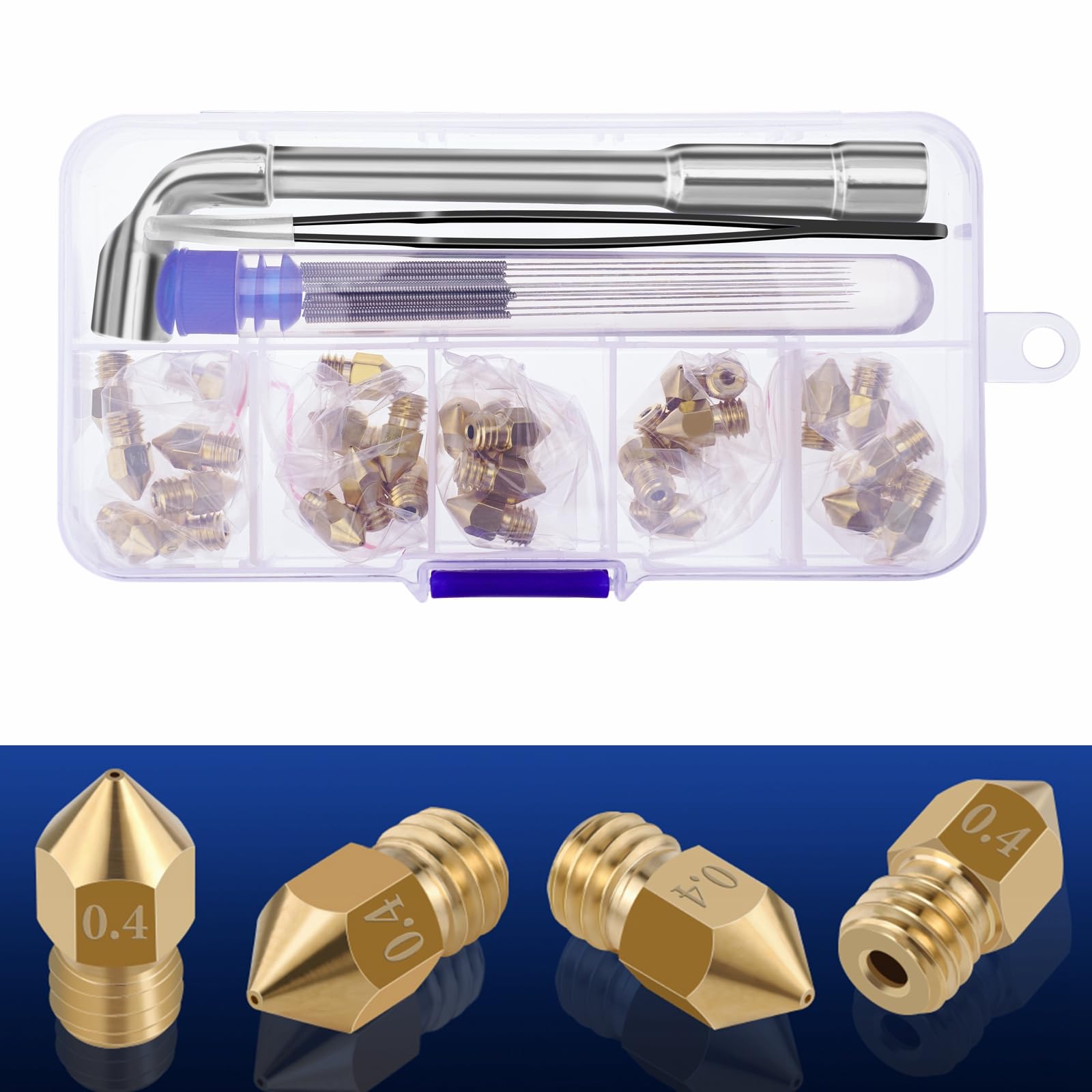 30-tlg. 3D Drucker Düsen Set - Messing & Edelstahl Für Creality Drucker