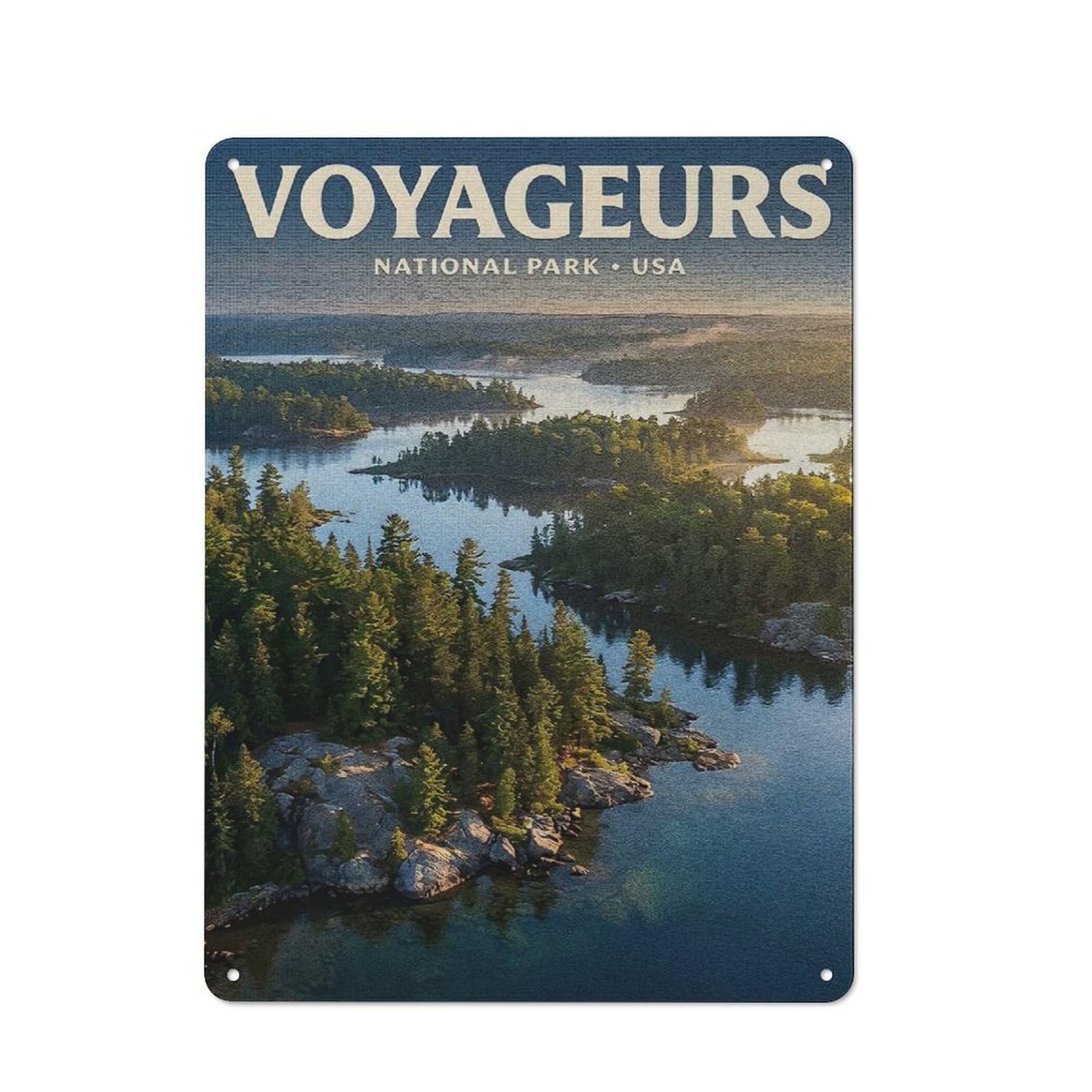 Junmoney Style-6 For Hobby Room Or Studio, Voyageurs National Park Retro Metal Sign 40X30cm, A Decorative Gift For A Newly Furnished Hobby Room And Studio