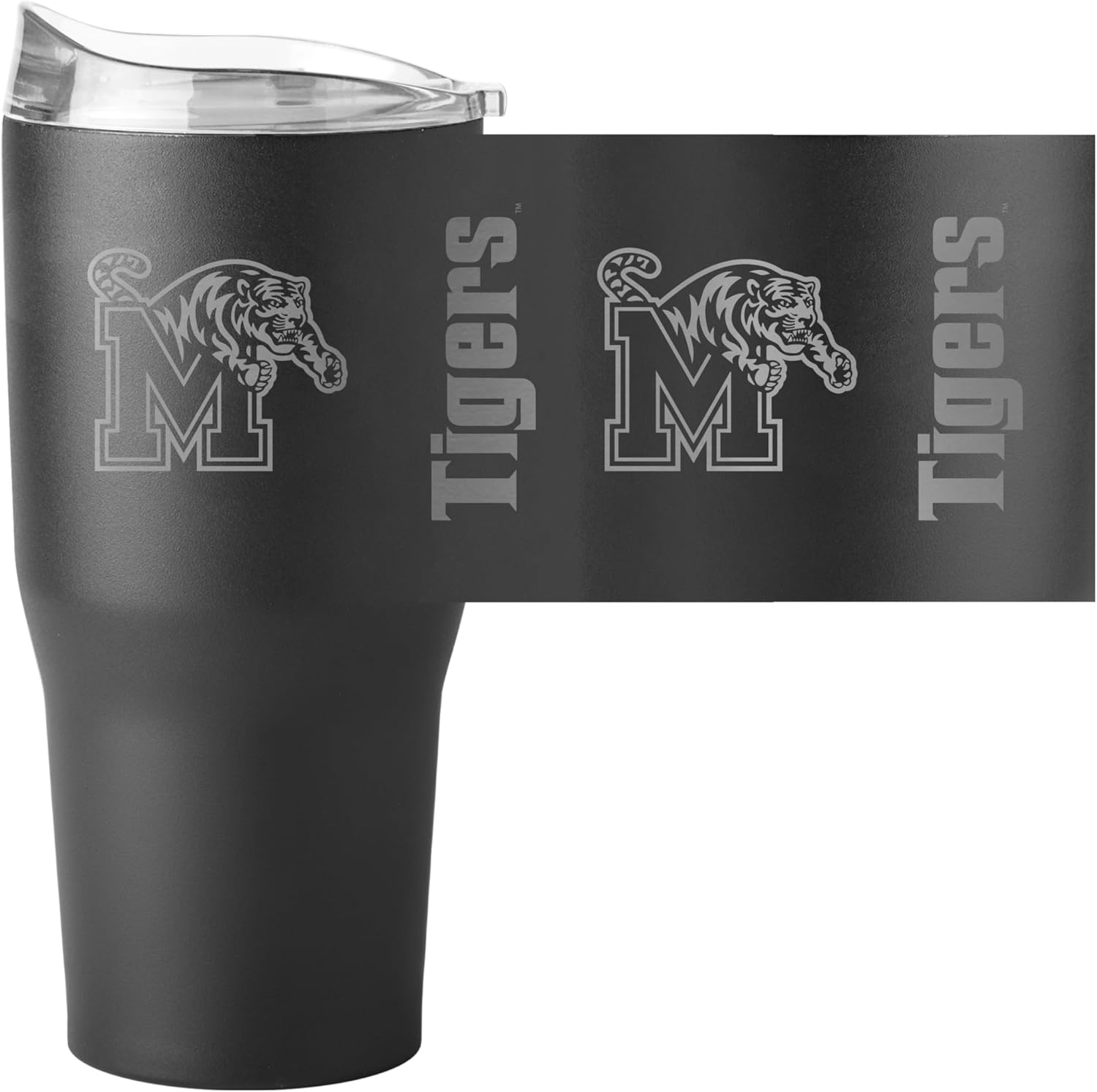 Logo Brands NCAA Memphis Tigers 30oz Etch Powder Coat Tumbler - Insulated, Keeps Drinks Hot/Cold for Hours, High Lip Slider Lid - Image 2