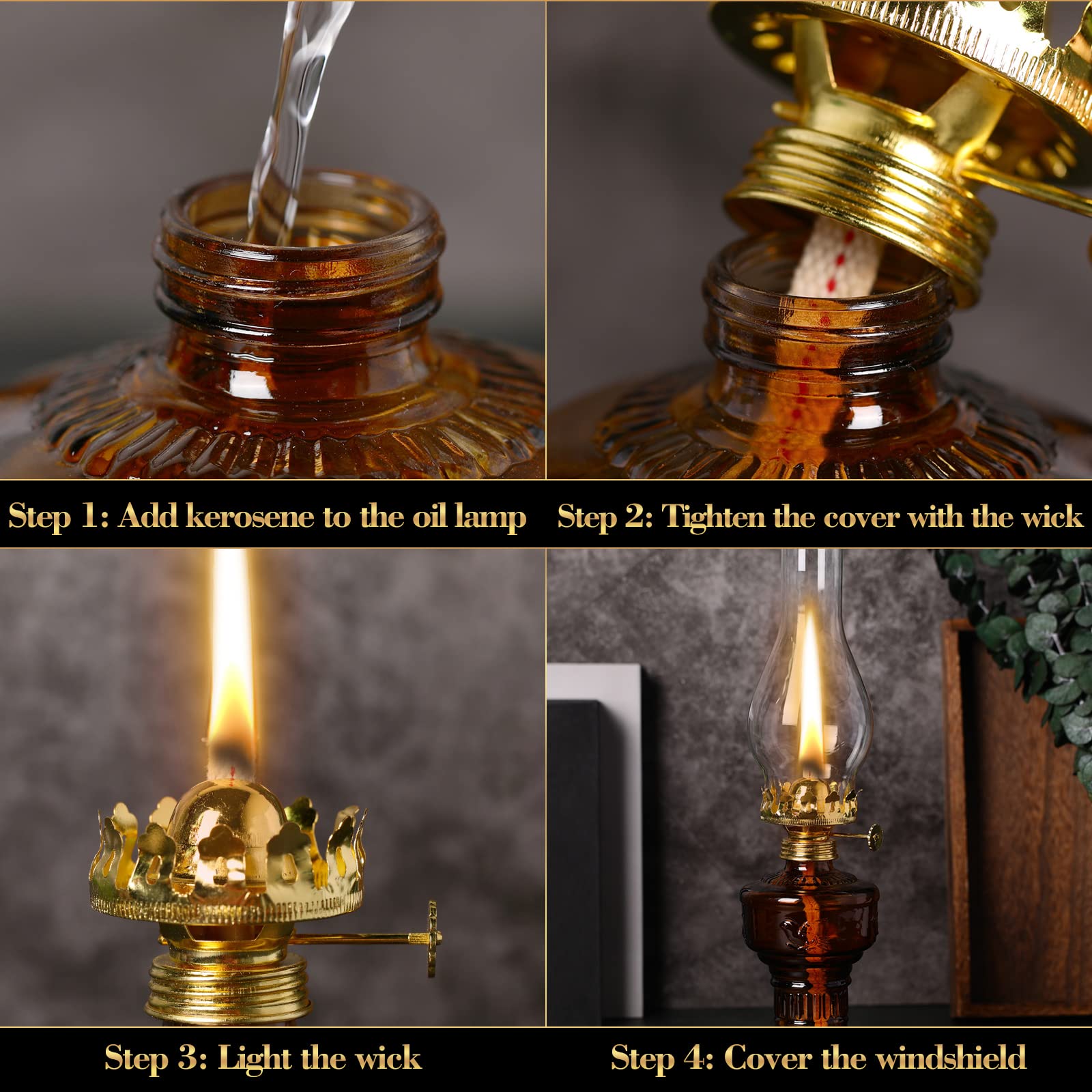 Parafin Lantern 2-Pack Vintage Chamber Oil Lamps | 13-Inch Hurricane  Kerosene Lanterns | Adjustable Wick | Blue Glass | Emergency Lighting \u0026  Decor Large Oil Lamps For Indoor Use, image size:1600x1600