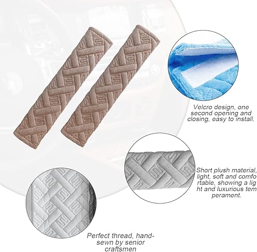 Miniatura 3 de Paquete de 2 almohadillas para cinturón de seguridad de automóvil, almohadilla universal para cinturón de seguridad, fundas para correa de hombro