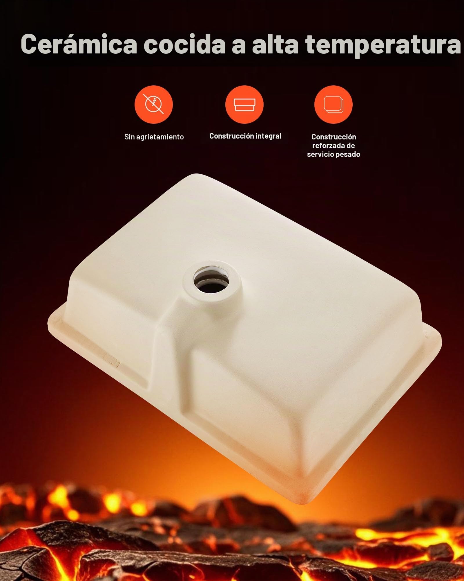 VEVOR Lavabo Bajo Encimera de Cerámica Rectangular, para Cocina, con Rebosadero, Resiste el Amarilleo y Conserva su Aspecto Radiante y Limpio, para Espacios Pequeños, Blanco, 470 x 335 x 170 mm