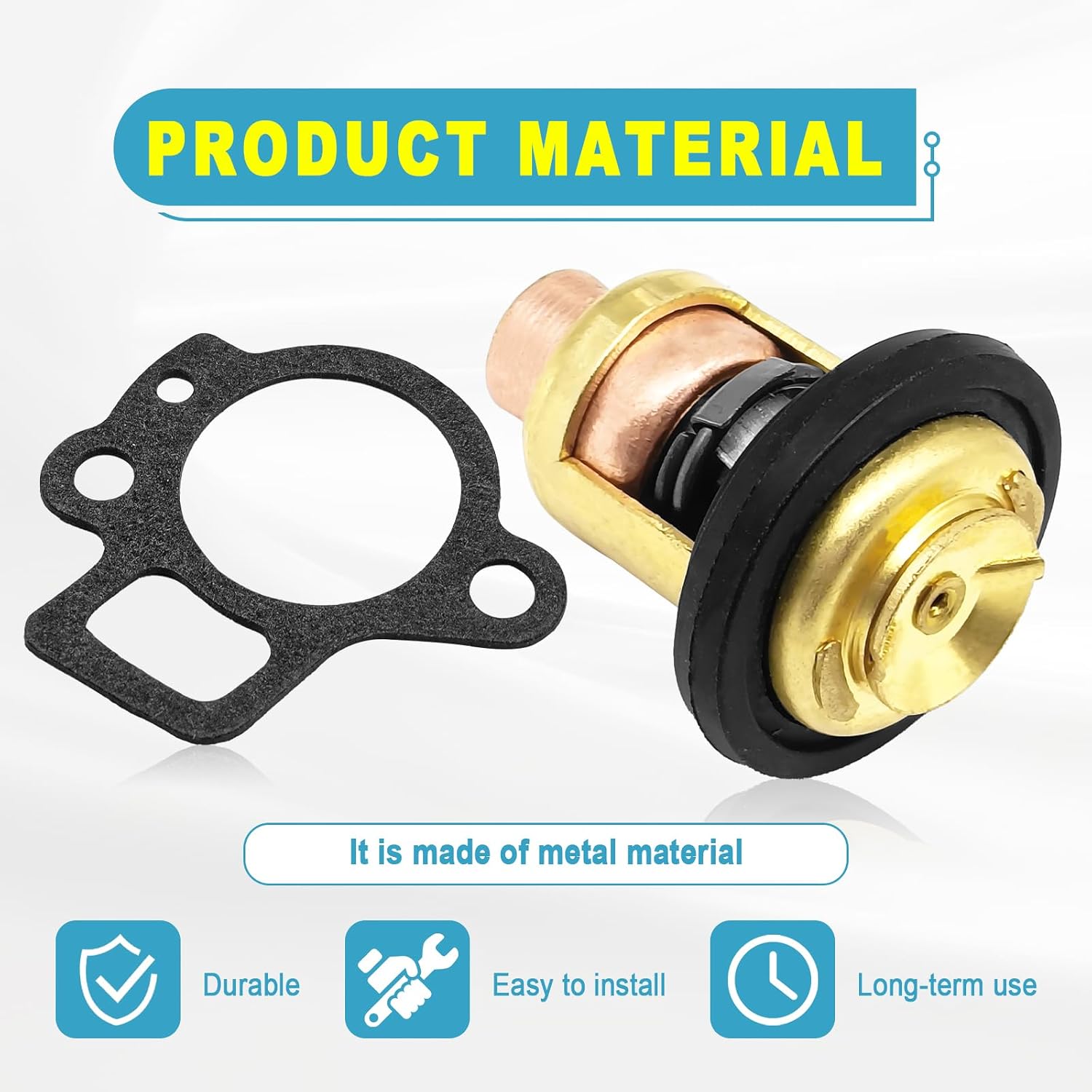Marine Thermostat Kit 825212T02 855676A1 825212 855676003 825212001 with Gasket 27-824853 27-8248531 - Replacement for Mercury 4-Stroke Outboard Motors 8HP-90HP