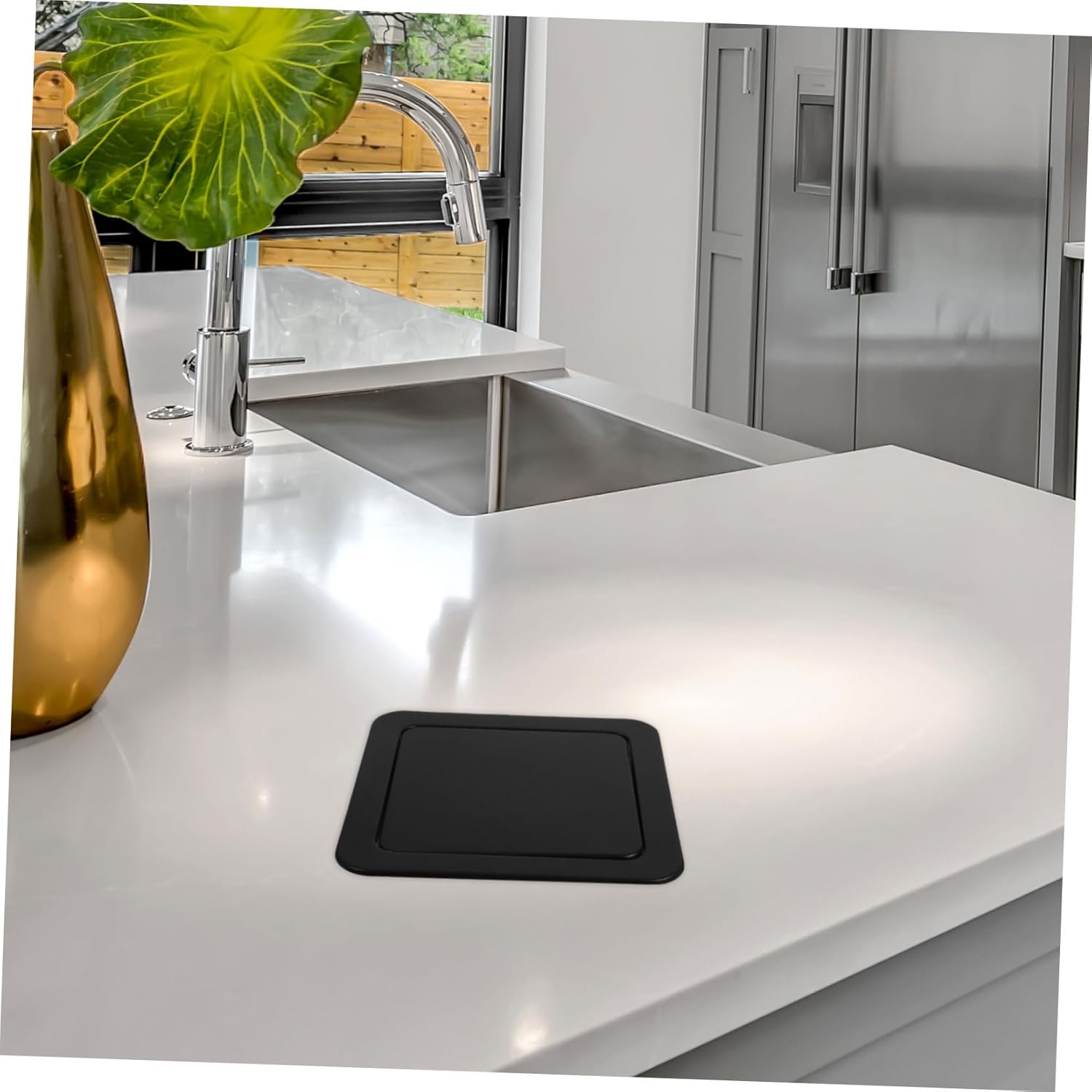 IMIKEYA Recessed Trash Can Lid Flap Garbage Can Cover Easy Access Swing Lid for Kitchen