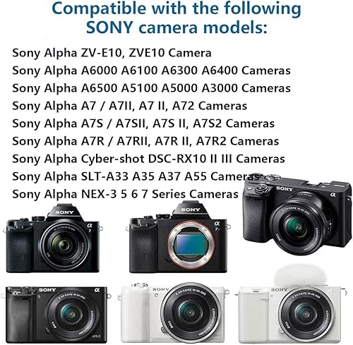 Miniatura 3 de AC-PW20 Adaptador de corriente de CA NP-FW50 A6400 A6000 Kit de batería ficticia para cámaras Sony Alpha ZV-E10 A5100 A6100 A6300 A6500 A7II A7S
