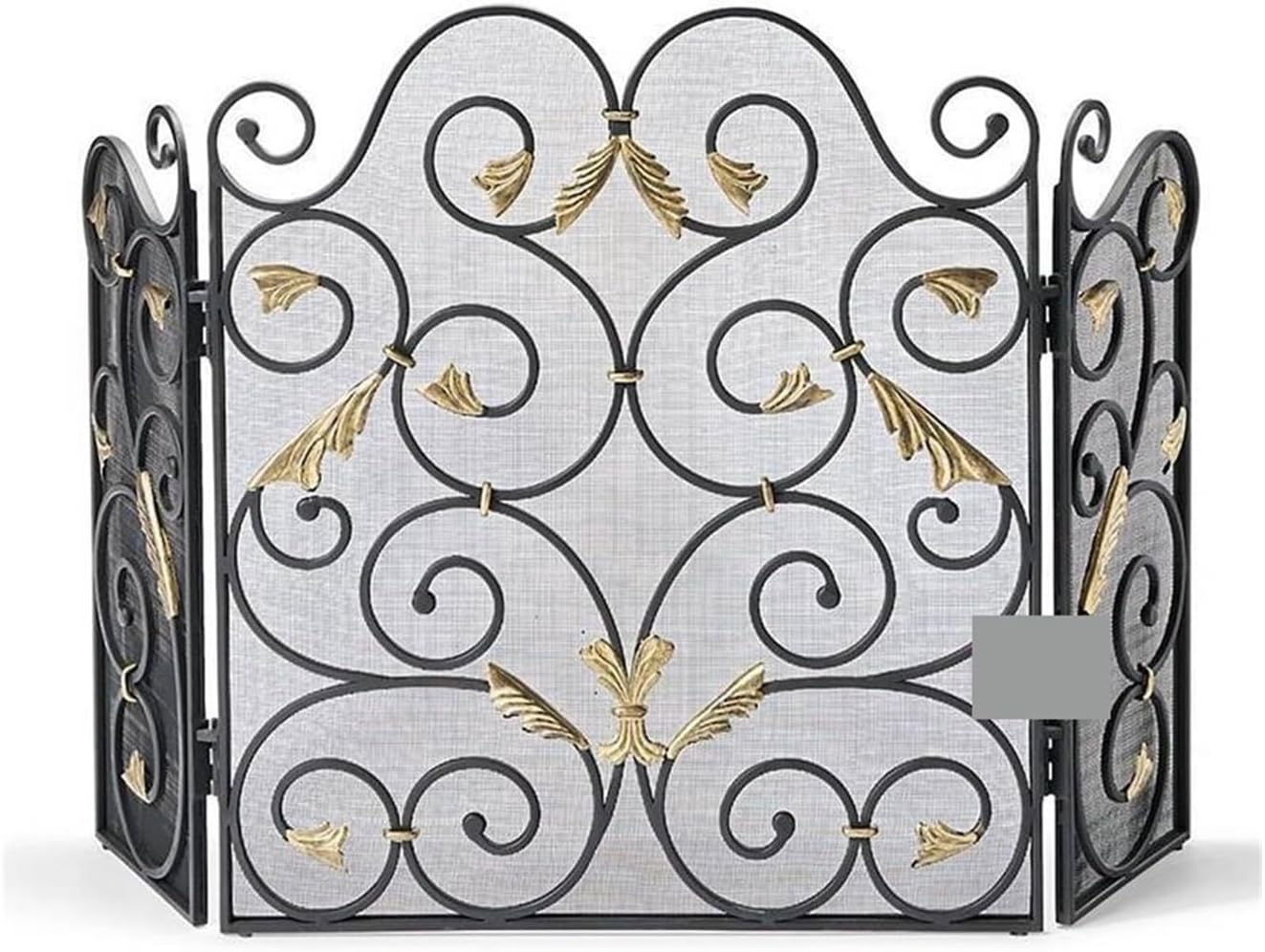 Fireplace Screen Iron Fireplace Screen for Living Room, Three Fold Fireplace Fence, Carved Fireplace Screen Hollow Fireplace Screen