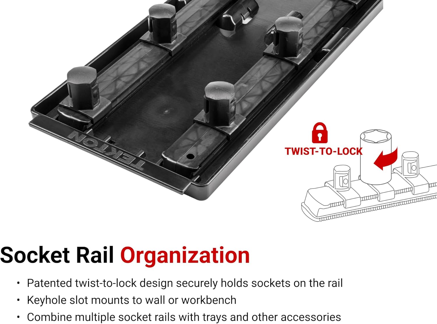TEKTON 3/4 Inch Drive Shallow 6-Point Impact Socket Set with Rails and Trays, 33-Piece (1/2-2-1/2 in.) | SID93107