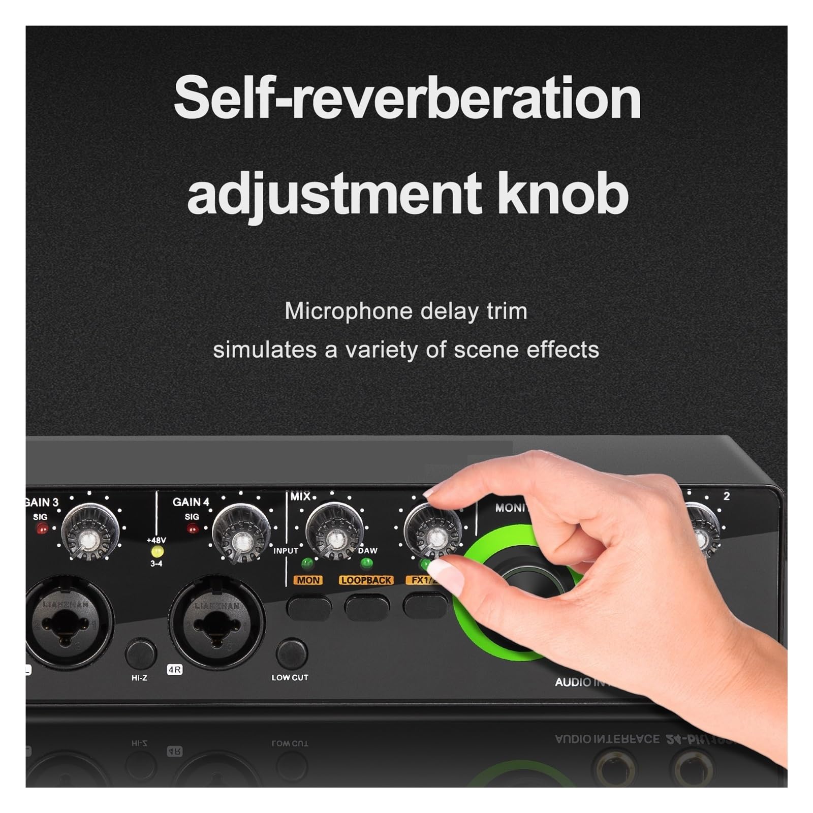 Convertitore AD Della Scheda Audio Del'interfaccia Audio Con Monitoraggio Della Registrazione Dal Vivo Della Chitarra Elettrica For Podcast Di Canto In Studio Ampiamente Applicabile