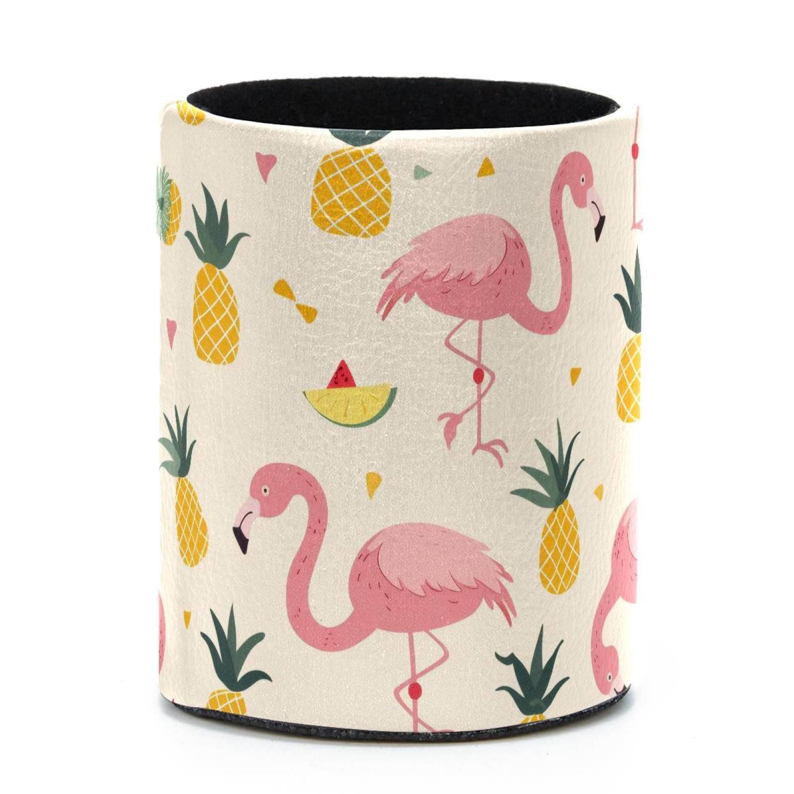VAPOKF Round Pencil Holders for Desk, Flamingo Pen Holders Pen Pot Makeup Brushes Storage Desktop Stationery Supplies Organiser for Home Office