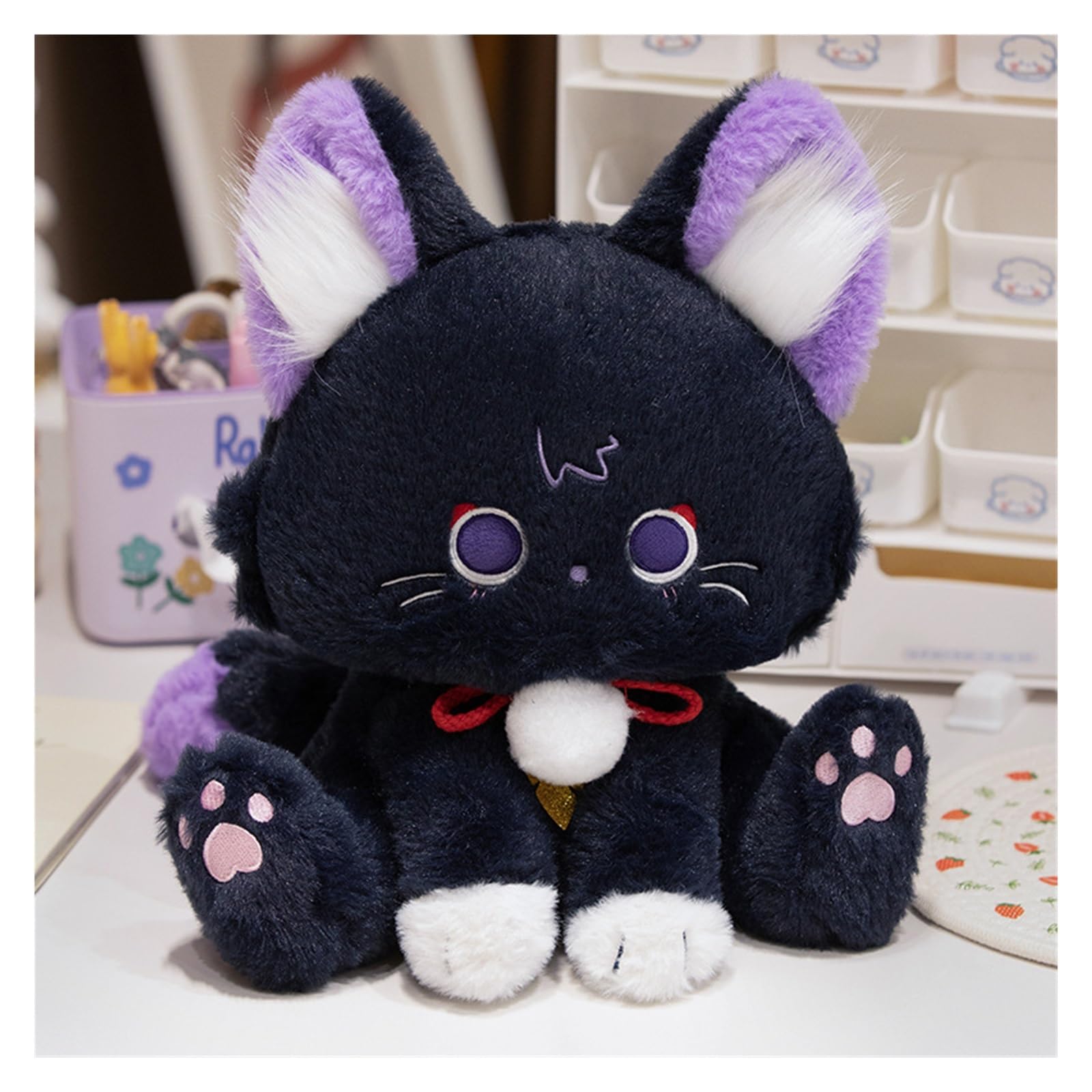 TOPLITHE Genshin Cat plush, Anime Stuffed Animals Impact Plushies Soft Cute Toy for Kids Christmas Gamer Gift(Scaramouche,32cm)