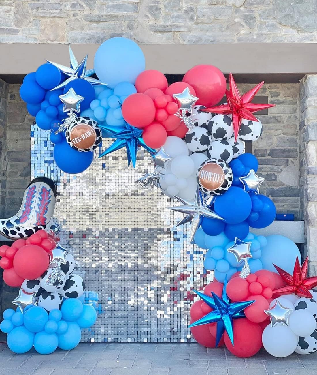 Shimmer Wall Backdrop Silver Backdrop 12 Panels Glitter