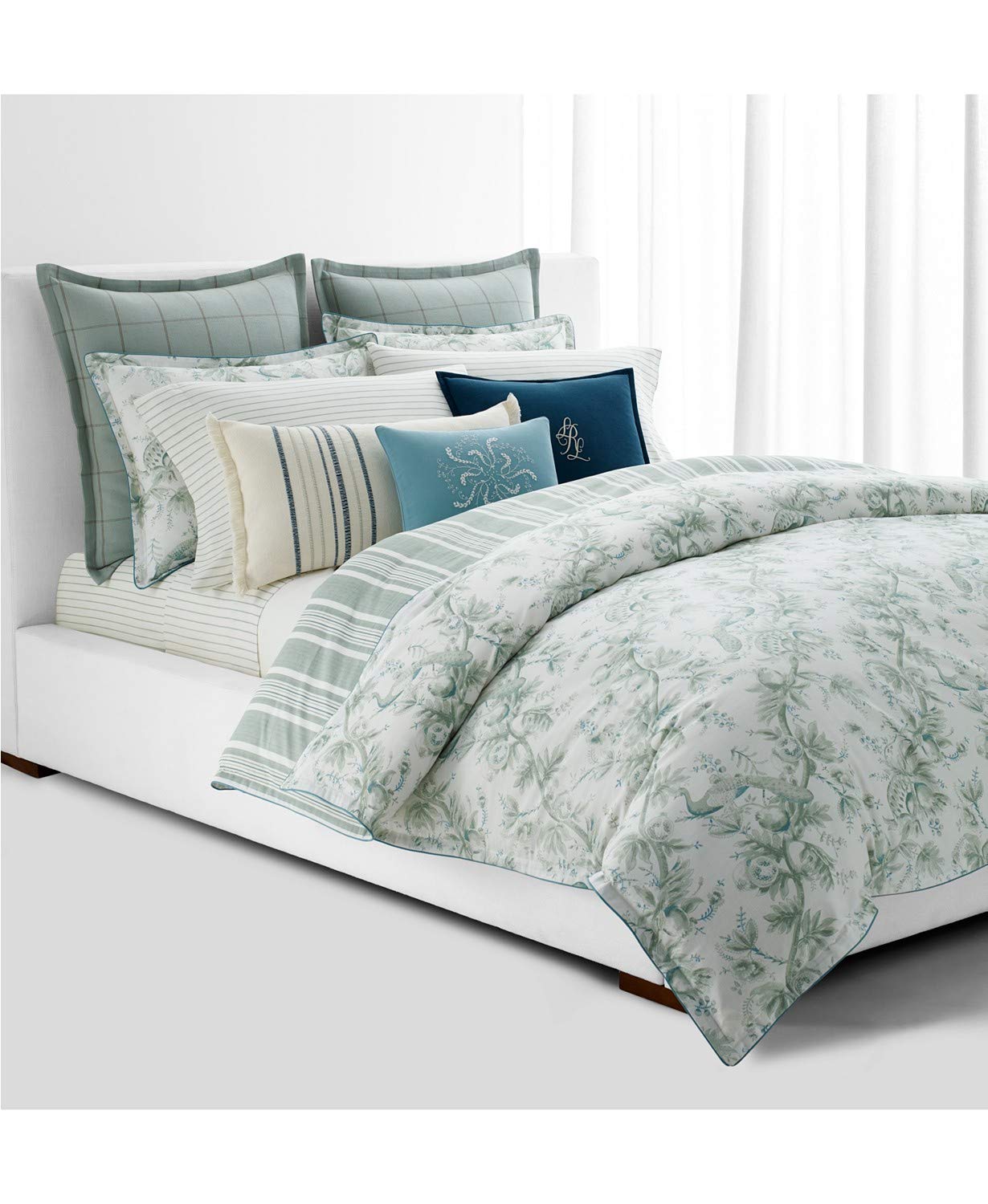 Lauren Ralph LaurenJulianne Floral Birds Toile 3-Piece Reversible Full/Queen Comforter Set in Sage