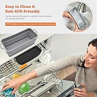 Vista 5 de YAOAWE 3 bandejas de goteo de grasa de silicona para Blackstone, forro de silicona reutilizable para taza de grasa trasera, forros de silicona de 8