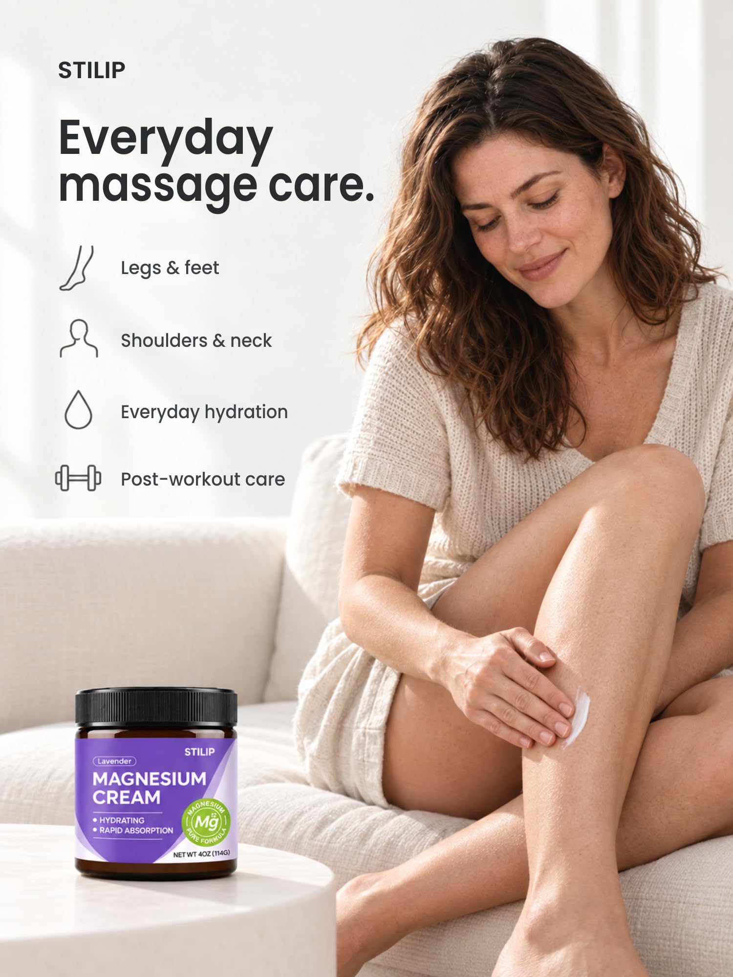 Magnesium Cream for sleep, Magnesium Lotion for Body and Feet, Lavender-114G — Amazon image 2