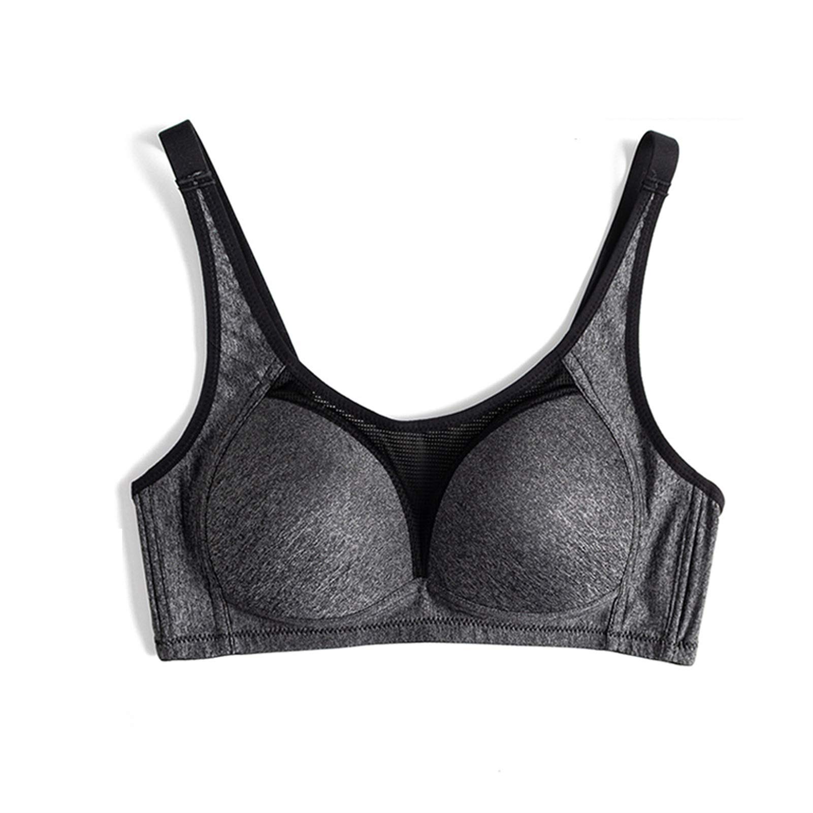 Soutien-gorge de sport grande taille noir L brassière réglable sans armatures
