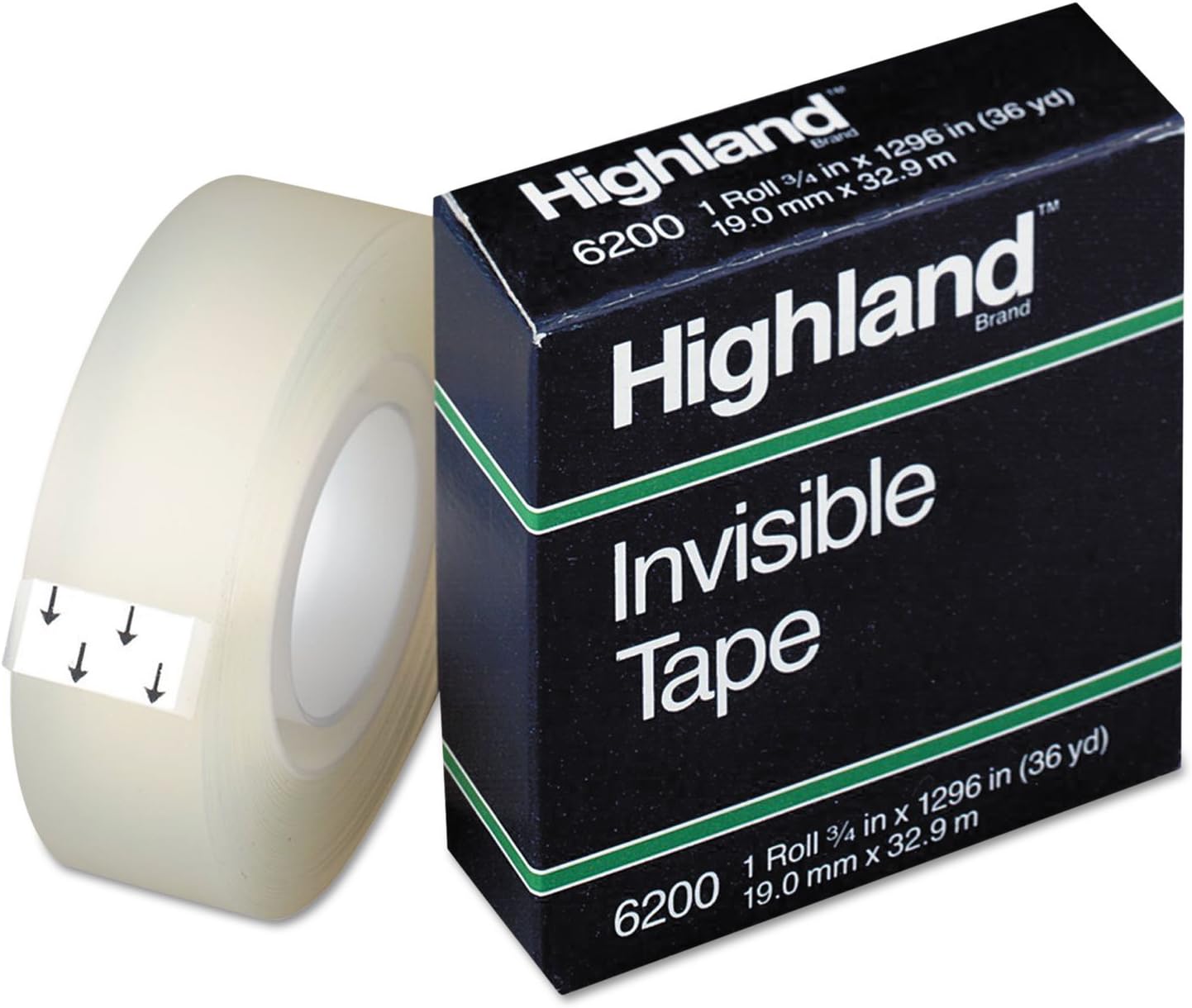 Invisible Tape, 1" Core, 3/4"X1296", Clear