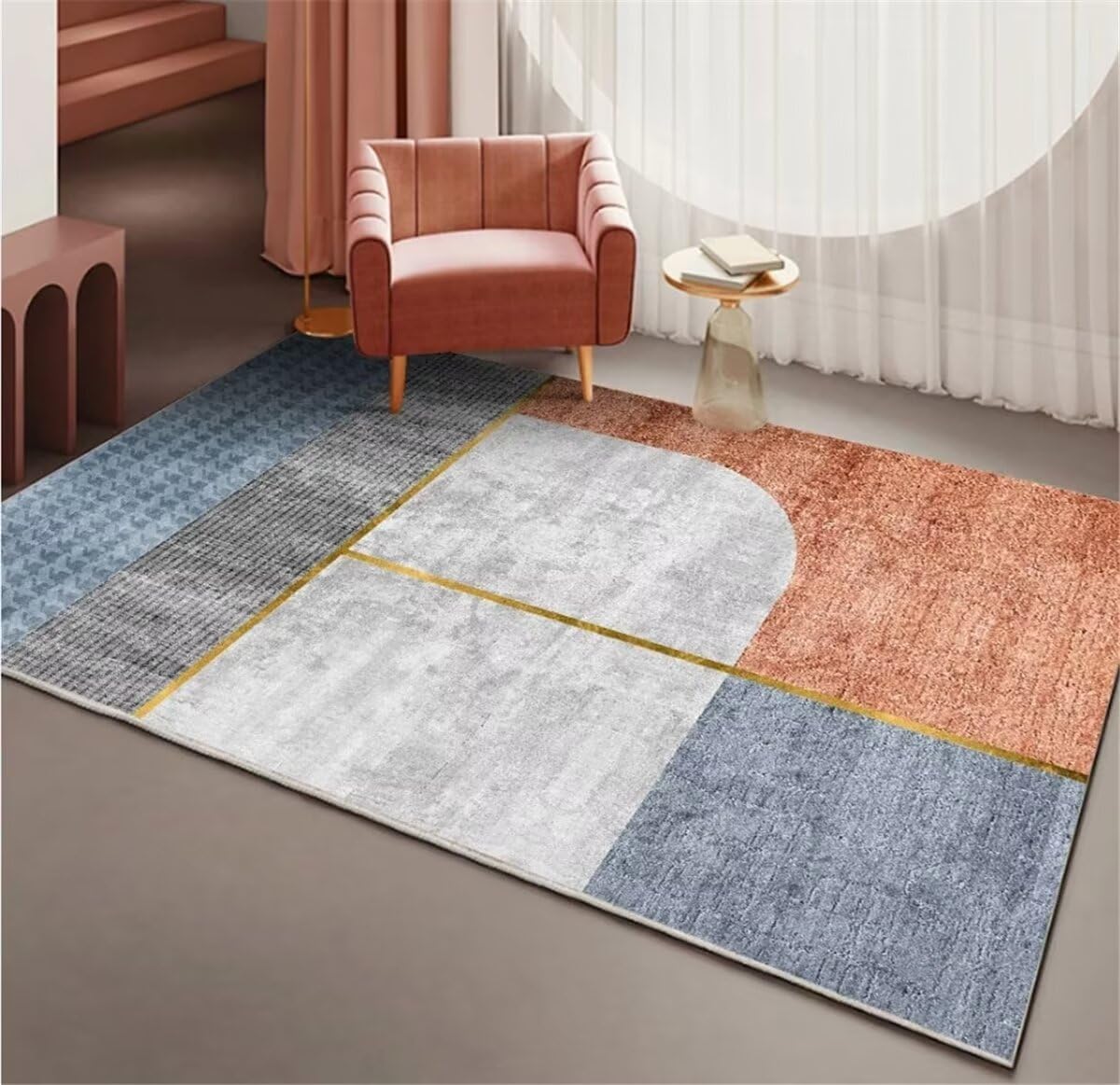 Tapis de canapé lavable 160x230 cm au design minimaliste et élégant