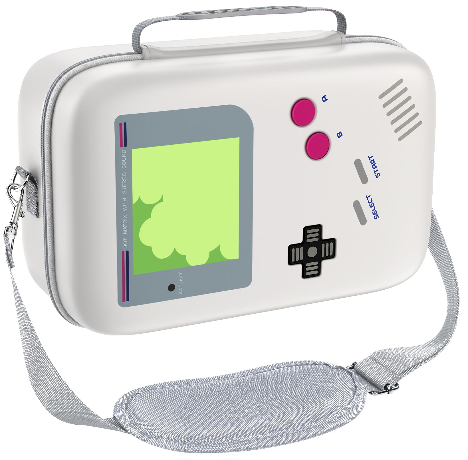 ivoler Custodia per il trasporto per Nintendo Switch/per Switch OLED modello (2021), portatile da viaggio, custodia rigida a tracolla protettiva, fodera morbida, 18 giochi per console Switch Pro