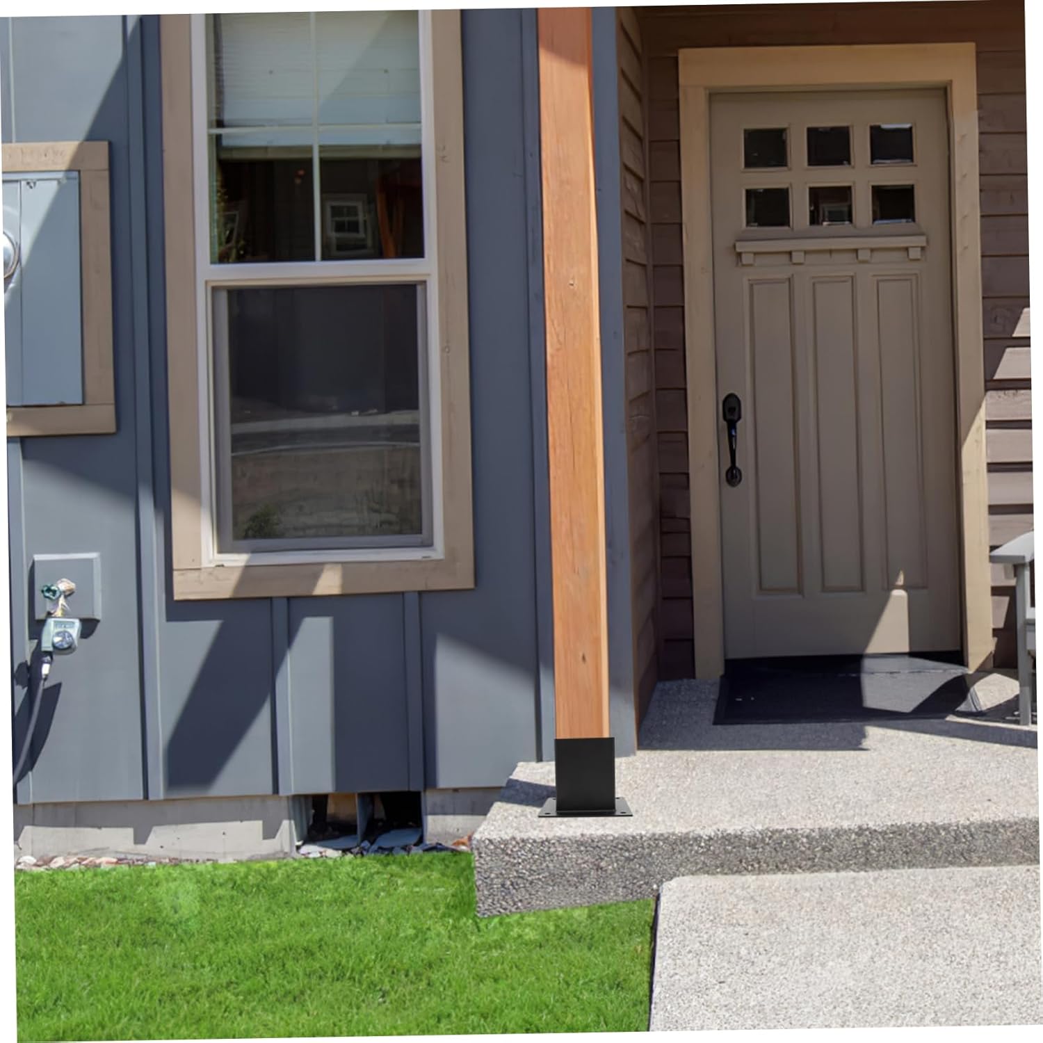 1set Deck Post Protector and Mailbox Post Base Lightweight Metal Railing Cover Easy to Install and for Outdoor Use Sturdy Support for Fence and Mailbox