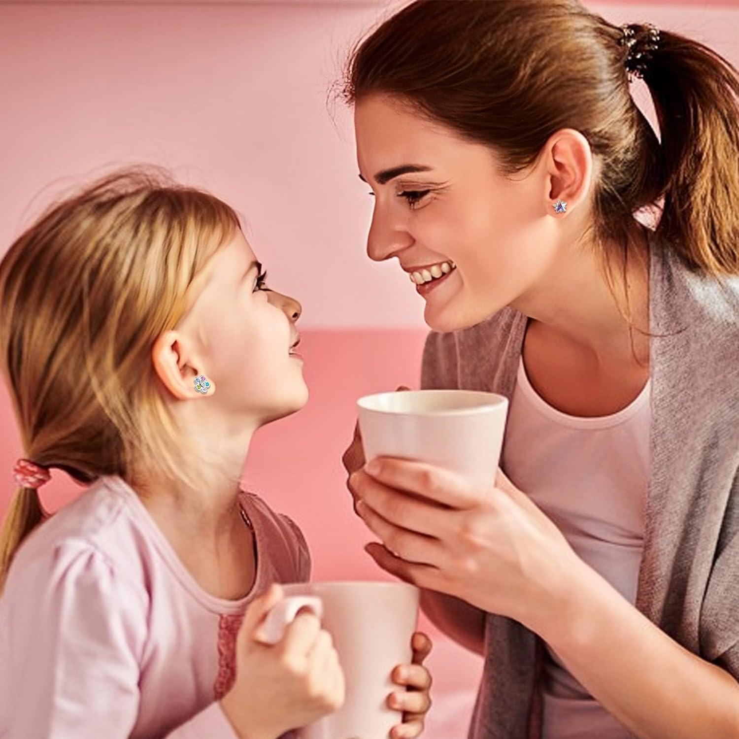 10 Pairs Hypoallergenic Screw Back Earrings For Women Girls Surgical Steel Small Huggie Hoop Earrings Cute CZ Star Butterfly Dangle Hoop Earrings Screwback Stud Earrings Set For Sensitive Ears - Image 4